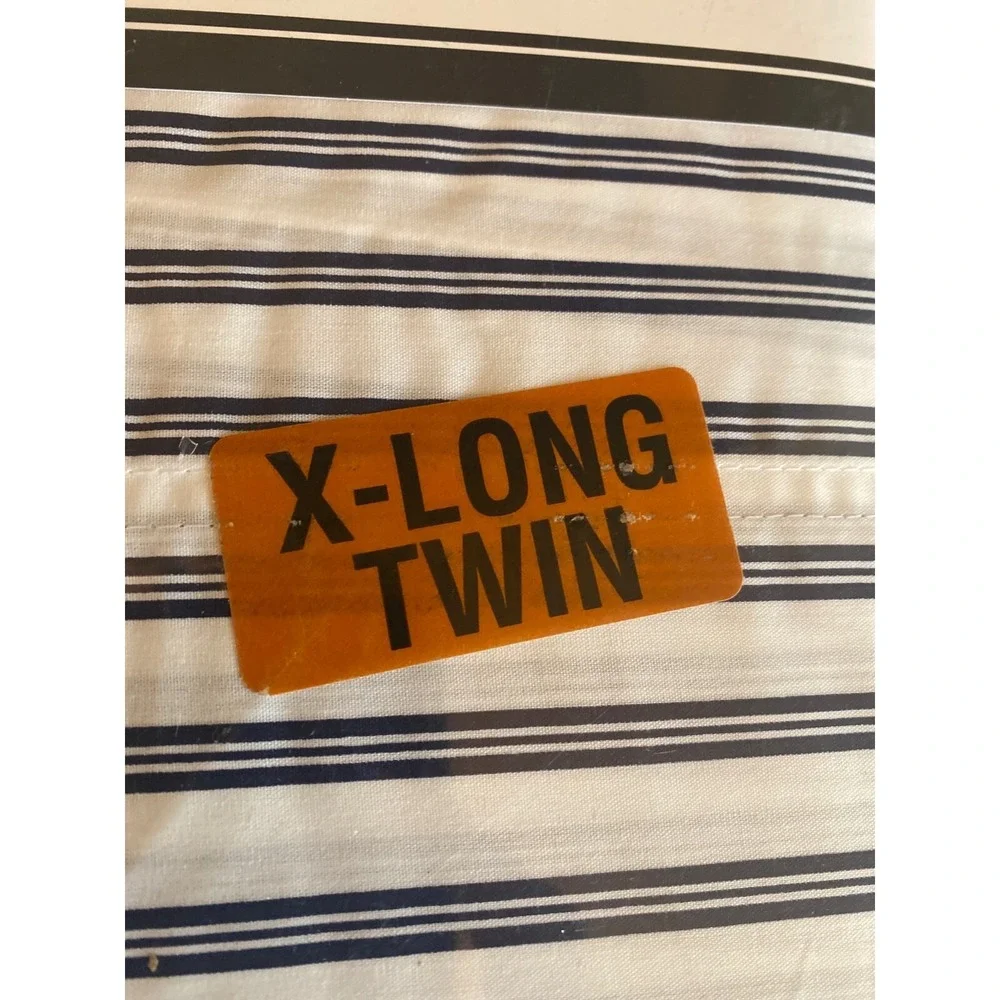 NIP Tommy Hilfiger‎ X Long Twin Sheet Set White Blue Stripes